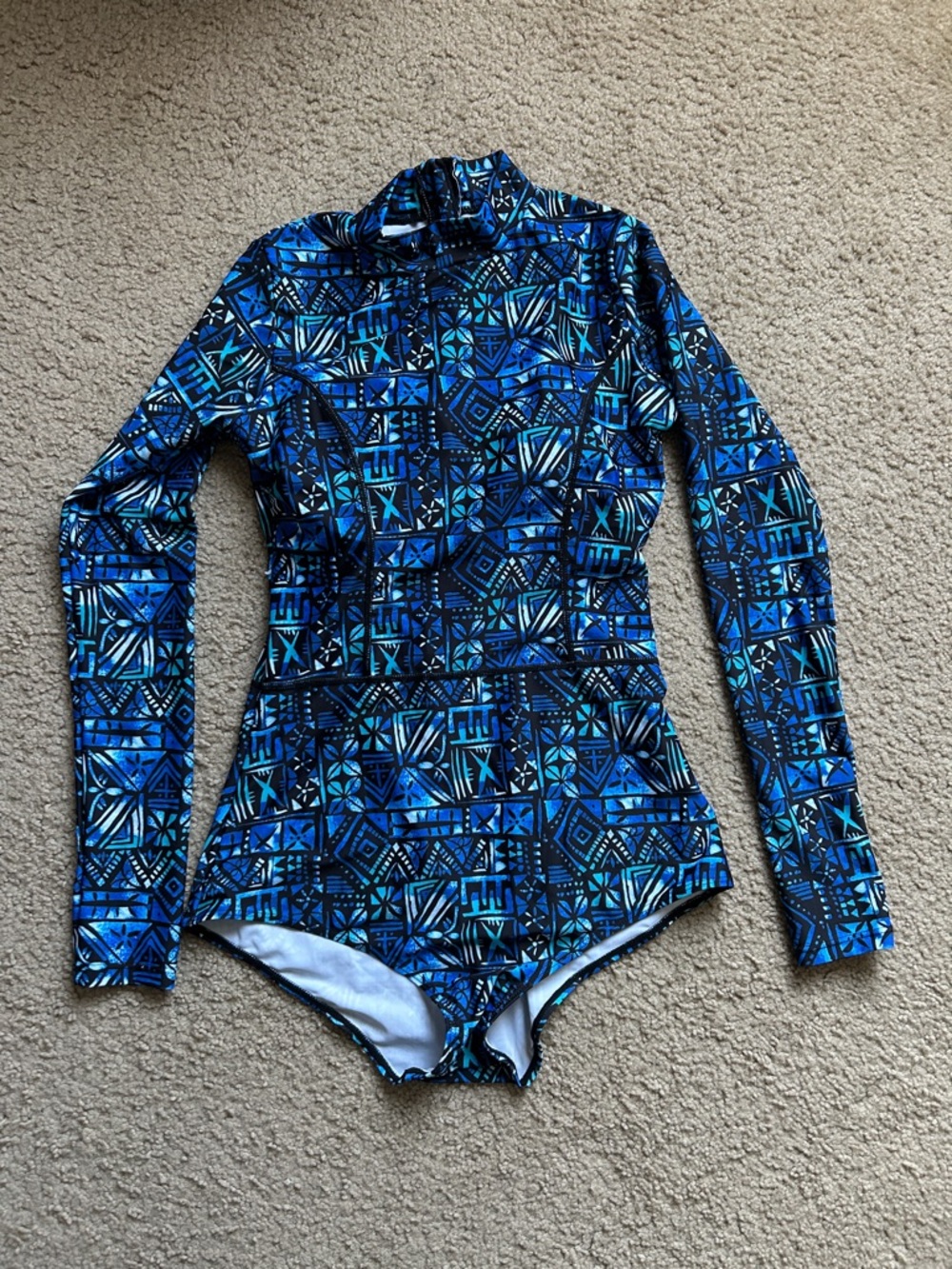 Axesea Blue and Black Rashguard Swimsuit